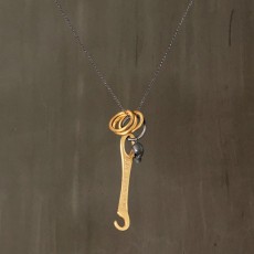 KNITTING TOOL PENDANT NECKLACE